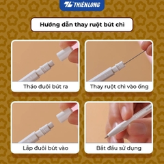 Bút chì bấm Thiên Long PC-037/HS HOSHI 0.5mm, thân lục giác (10) - Bút chì kim PC037