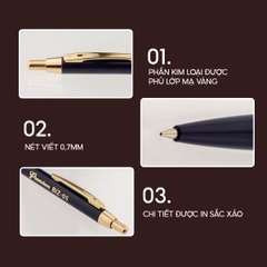 Bút bi Thiên Long Bizner BIZ-05 0.7mm, mực xanh hộp mica