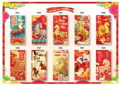 Bao lì xì Tết truyền thống 8x16cm C150 (túi 10 cái/ xấp 100 cái)