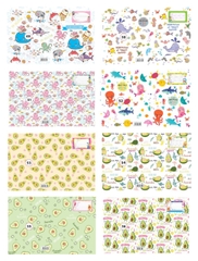 Bìa bao tập học sinh A5 bìa kiếng có lồng giấy in hình cute LV (10 tờ/ mẫu/ xấp) - Giấy bao tập, kính bao tập