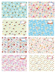 Bìa bao tập học sinh A5 bìa kiếng có lồng giấy in hình cute LV (10 tờ/ mẫu/ xấp) - Giấy bao tập, kính bao tập