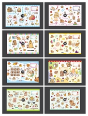 Bìa bao tập học sinh A5 bìa kiếng có lồng giấy in hình cute LV (10 tờ/ mẫu/ xấp) - Giấy bao tập, kính bao tập