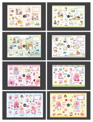 Bìa bao tập học sinh A5 bìa kiếng có lồng giấy in hình cute LV (10 tờ/ mẫu/ xấp) - Giấy bao tập, kính bao tập
