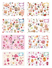 Bìa bao tập học sinh A5 bìa kiếng có lồng giấy in hình cute LV (10 tờ/ mẫu/ xấp) - Giấy bao tập, kính bao tập