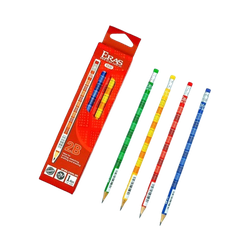 Bút chì 2B Eras E632, thân in bảng cửu chương, đầu tẩy(12)