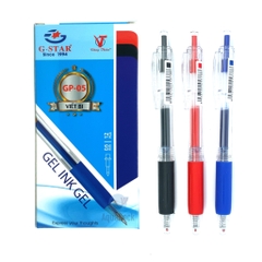 Bút gel bấm G-Star GP05 0.5mm - Mực Xanh, Đỏ, Đen (12)
