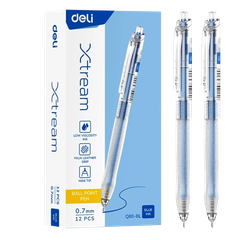 Bút bi Deli Q80 Xtream 0.7mm, mực xanh (12)