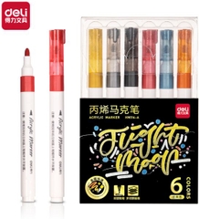 Bút lông màu Acrylic Marker nhũ Deli HM114 (6)