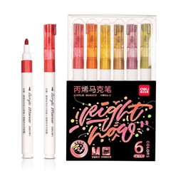 Bút lông màu Acrylic Marker nhũ Deli HM114 (6)