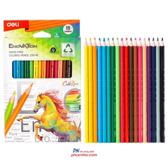 Bút chì màu vỏ nhựa Deli C113 - 12 màu/ 18 màu/ 24 màu