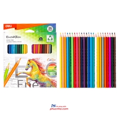 Bút chì màu vỏ nhựa Deli C113 - 12 màu/ 18 màu/ 24 màu