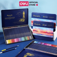 Bút chì màu gốc dầu Deli Finenolo C122 hộp thiếc - 24 màu/ 36 màu/ 48 màu/ 72 màu