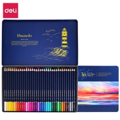 Bút chì màu gốc dầu Deli Finenolo C122 hộp thiếc - 24 màu/ 36 màu/ 48 màu/ 72 màu