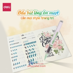 Bút lông màu marker acrylic Deli C199 1 đầu brush mực lỏng - 12 màu/ 24 màu/ 36 màu/ 48 màu