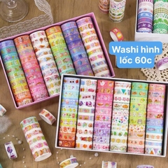 Washi hộp 100 cuộn XM-JD2201 băng keo giấy hình trang trí
