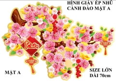 Hình giấy ép nhũ dán cửa trang trí Tết