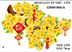 Hình giấy ép nhũ dán cửa trang trí Tết