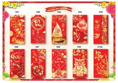 Bao lì xì Tết truyền thống 8x16cm C150 (túi 10 cái/ xấp 100 cái)