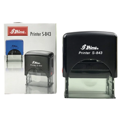 Dấu Shiny S-843 KT 18x47mm - mưc sẵn Xanh/ đỏ/ đen (không nội dung)