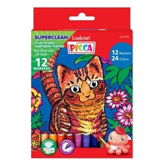 Bút lông màu rửa được 2 đầu 12 cây 24 màu Picca LA107A9