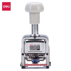 Dấu số nhảy tự động 6 số cao 5mm Deli 7506