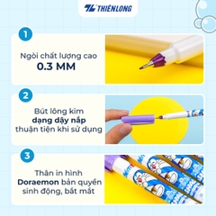 Bút lông kim Thiên Long Điểm 10 TP-FL08/DO Doremon 0.3mm, mực tím (10/720)