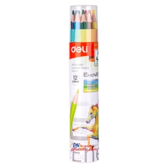 Bút chì màu Deli C112 Enovation, Lon giấy - 12 màu/ 24 màu