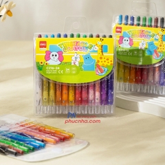 Sáp màu vặn Deli C216 cây ngắn (12) - 12 màu/ 18 màu/ 24 màu