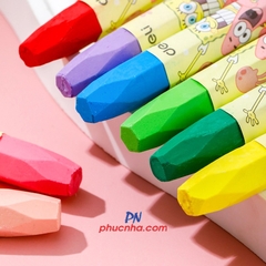 Bút sáp màu dầu hình bọt biển Deli C218-18 18 màu (18)