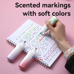 Bút dạ quang Deli U188 1-5mm, có hương thơm (6) - Tím - Hương lavender/ Xanh mint - Hương matcha/ Hồng - Hương Rose