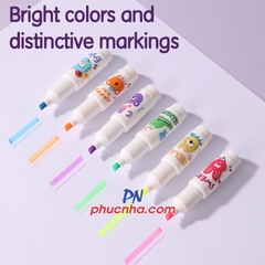 Bộ bút dạ quang 6 màu Deli U612