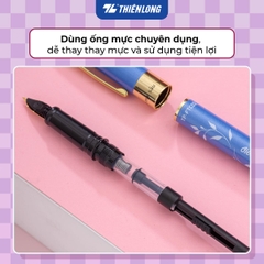 Bút máy Thiên Long Điểm 10 TP-FTC03 ngòi êm vỏ kim loại (10 cây/ khay) - bút bơm mực luyện viết chữ đẹp