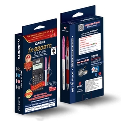 Máy tính Casio Fx-880BTG Bản khuyến mãi kèm 1 bút Frixion ball Clicker + 1 bút chì bấm Pilot
