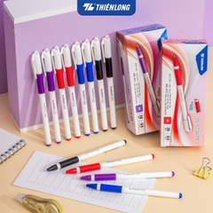 Bút gel Thiên Long GEL-012 Starlit 0.5mm mực tím (20) - Bút bi mực nước ngòi bút nét mảnh cho học sinh