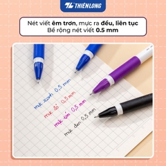Bút gel Thiên Long GEL-012 Starlit 0.5mm mực tím (20) - Bút bi mực nước ngòi bút nét mảnh cho học sinh