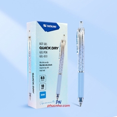 Bút gel Thiên Long GEL-033 quick dry 0.5mm, mực xanh (10)