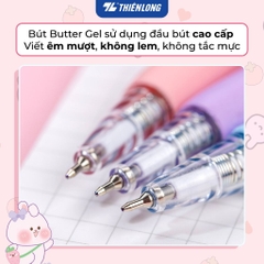 Bút bi butter gel Thiên Long GELB-046/LUCK 0.5mm, mực xanh bản đậu (3)