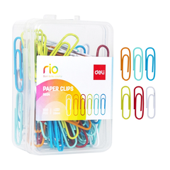 Ghim kẹp giấy bọc nhựa màu đầu tròn Deli 0024 C32 (10)