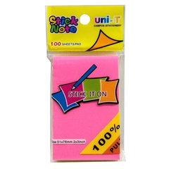 Giấy notes Uni-T dạ quang 5 màu