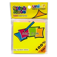 Giấy notes Uni-T dạ quang 5 màu