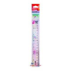 Thước kẻ màu cực quang 20cm Deli H653