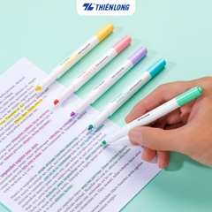 Bút dạ quang Thiên Long HL-016 2 đầu pastel (5)