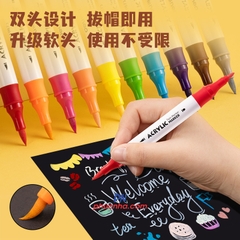 Bút dạ lông màu Acrylic Marker 2 đầu Deli HM924 - 12 màu/ 24 màu/ 36 màu