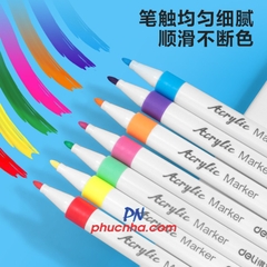 Bút lông màu marker acrylic Deli HM108 1 đầu - 12 màu/ 24 màu/ 36 màu/ 48 màu/ 60 màu