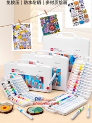 Bút lông màu Acrylic Marker Deli HM912-12 12 màu (Hộp trắng)