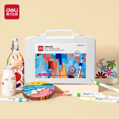 Bút lông màu Acrylic Marker Deli HM912-48 48 màu (Hộp trắng)