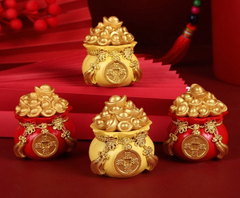 Hũ đựng gạo muối túi tiền thần tài trang trí bàn thờ (sứ)