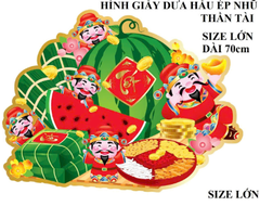 Hình giấy ép nhũ dán cửa trang trí Tết