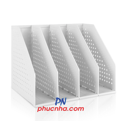 Kệ hồ sơ nhựa gấp gọn Deli 4 ngăn đứng (kệ xéo) (12)