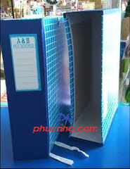 Bìa hộp giấy 3 dây gáy xanh